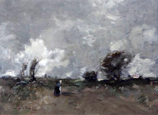 William Alfred Gibson (1866-1931) Windy landscapes, 4.5 x 6in.